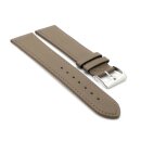 Feines flaches Easy-Klick Kalbsleder Uhrenarmband Modell Kuba-NL taupe-braun 18 mm