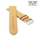 Feines flaches Easy-Klick Kalbsleder Uhrenarmband Modell Kuba-NL vanille-beige 18 mm