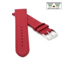 Feines flaches Easy-Klick Kalbsleder Uhrenarmband Modell Kuba-NL dunkel-rot 18 mm