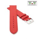 Feines flaches Easy-Klick Kalbsleder Uhrenarmband Modell Kuba-NL hibiskus-rot 18 mm