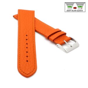 Feines flaches Easy-Klick Kalbsleder Uhrenarmband Modell Kuba-NL orange 18 mm