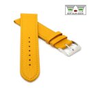 Feines flaches Easy-Klick Kalbsleder Uhrenarmband Modell Kuba-NL senf-gelb 18 mm