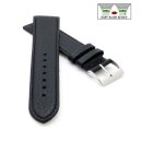 Feines flaches Easy-Klick Kalbsleder Uhrenarmband Modell Kuba-NL schwarz 20 mm