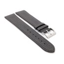 Feines flaches Easy-Klick Kalbsleder Uhrenarmband Modell Kuba-NL dunkel-grau 20 mm