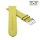 Feines flaches Easy-Klick Kalbsleder Uhrenarmband Modell Kuba-NL limette-gelb 22 mm