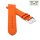 Feines flaches Easy-Klick Kalbsleder Uhrenarmband Modell Kuba-NL orange 22 mm