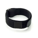 Nylon Klett Sport Uhrenarmband schwarz 18 mm