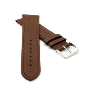 Feines flaches Kalbsleder Uhrenarmband Modell Kuba-XS mocca 20 mm