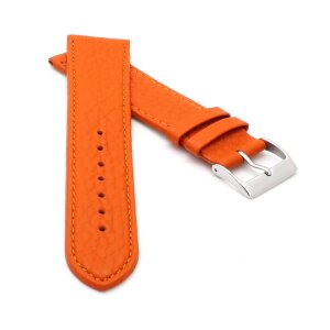 Feines flaches Kalbsleder Uhrenarmband Modell Kuba-XL orange 12 mm