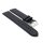 Feines flaches Kalbsleder Uhrenarmband Modell Kuba-XL schwarz 20 mm