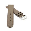 Feines flaches Kalbsleder Uhrenarmband Modell Kuba-XL taupe-braun 20 mm