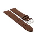 Feines flaches Kalbsleder Uhrenarmband Modell Kuba-XL mocca 20 mm