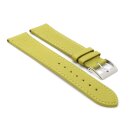 Feines flaches Kalbsleder Uhrenarmband Modell Kuba-XL limette-gelb 20 mm