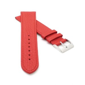 Feines flaches Kalbsleder Uhrenarmband Modell Kuba-XL hibiskus-rot 20 mm