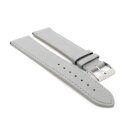 Feines flaches Kalbsleder Uhrenarmband Modell Kuba-XL hell-grau 22 mm