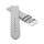 Feines flaches Kalbsleder Uhrenarmband Modell Kuba-XL hell-grau 22 mm