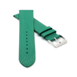 Feines flaches Kalbsleder Uhrenarmband Modell Kuba-XL gras-grün 22 mm