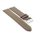 Feines flaches Easy-Klick Kalbsleder Uhrenarmband Modell Kuba-XL taupe-braun 16 mm