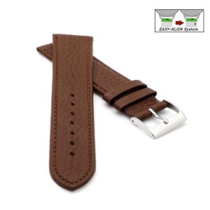 Feines flaches Easy-Klick Kalbsleder Uhrenarmband Modell Kuba-XL mocca 16 mm