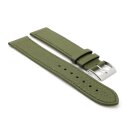 Feines flaches Easy-Klick Kalbsleder Uhrenarmband Modell Kuba-XL oliv-grün 16 mm