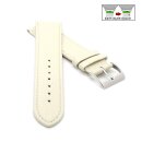 Feines flaches Easy-Klick Kalbsleder Uhrenarmband Modell Kuba-XL creme-beige 18 mm