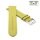 Feines flaches Easy-Klick Kalbsleder Uhrenarmband Modell Kuba-XL limette-gelb 20 mm