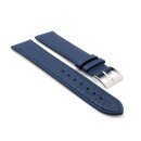 Feines flaches Easy-Klick Kalbsleder Uhrenarmband Modell Kuba-XL dunkel-blau 22 mm