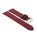 Feines flaches Easy-Klick Kalbsleder Uhrenarmband Modell Kuba-XL bordeaux-rot 22 mm