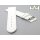 Feines flaches Easy-Klick Kalbsleder Uhrenarmband Modell Kuba-NL weiß 22 mm