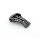 High-End Faltschließe Edelstahl PVD-schwarz poliert Modell Mega 16 mm, komp. Omega