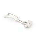 High-End Faltschließe Edelstahl silber poliert Modell Mega 18 mm, komp. Omega