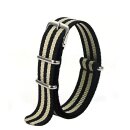 Nato-Nylon Durchzugs-Uhrenarmband Modell Textec schwarz-beige 20 mm Nato Strap