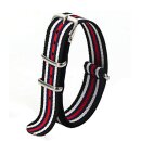 Nato-Nylon Durchzugs-Uhrenarmband Modell Textec schwarz-weiß-blau-rot 22 mm Nato Strap