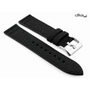 Diloy Easy-Klick Canvas Textil Uhrenarmband Modell Discover schwarz 18 mm