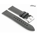 Diloy Easy-Klick Canvas Textil Uhrenarmband Modell Discover grau-silber 18 mm
