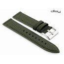 Diloy Easy-Klick Canvas Textil Uhrenarmband Modell Discover oliv-grün 20 mm