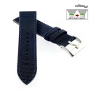 Diloy Easy-Klick Canvas Textil Uhrenarmband Modell Discover blau 24 mm