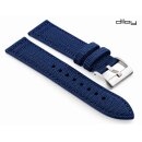 Diloy Easy-Klick Canvas Textil Uhrenarmband Modell Discover blau 24 mm