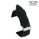 Easy-Klick Premium Silikon Uhrenarmband Modell Capri schwarz-grün 20 mm