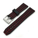 Premium Rallye Silikon Uhrenarmband Modell Katar schwarz-rot 20 mm