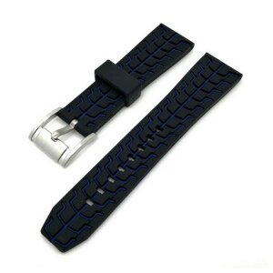 Premium Rallye Silikon Uhrenarmband Modell Katar schwarz-blau 22 mm