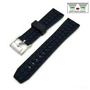 Premium Easy-Klick Rallye Silikon Uhrenarmband Modell Katar schwarz-blau 20 mm