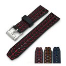 Premium Easy-Klick Rallye Silikon Uhrenarmband Modell Katar schwarz-orange 24 mm