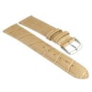 Feines Alligator Leder Uhrenarmband Modell Lausanne-NL beige-TiT 15 mm