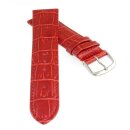 Feines Alligator Leder Uhrenarmband Modell Lausanne-NL rot-TiT 15 mm