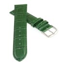 Feines Alligator Leder Uhrenarmband Modell Lausanne-NL grün-TiT 15 mm