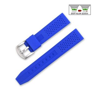 Easy-Klick Silikon Uhrenarmband Modell Fortuna blau 22 mm