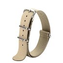 Nato-Nylon Durchzugs-Uhrenarmband Modell Textec beige-creme 18 mm Nato Strap