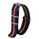 Nato-Nylon Durchzugs-Uhrenarmband Modell Textec blau-rot-gelb 18 mm Nato Strap