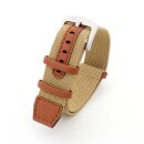 Canvas-Nylon Nato-Uhrenarmband Modell Tower beige-creme 20 mm